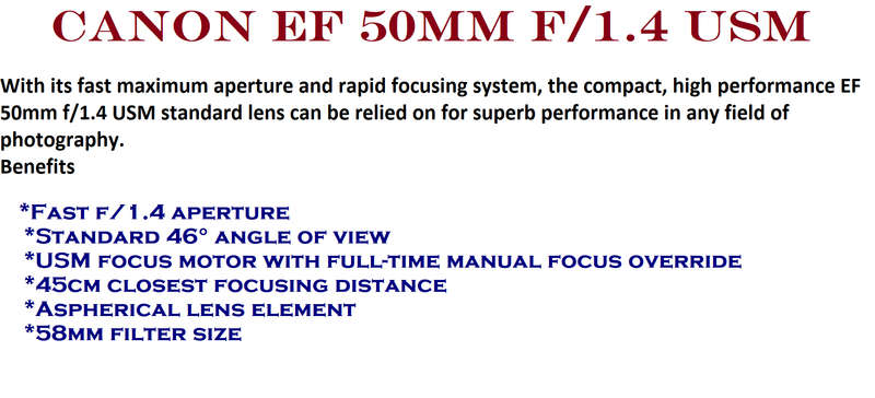 CANON EF 50mm f/1.4 USM