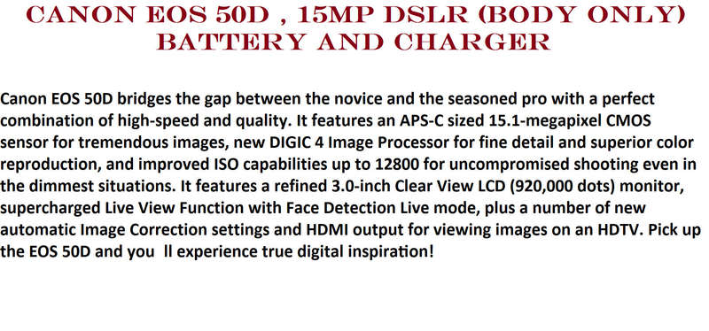 Canon EOS 50D 15MP DSLR ( BODY)