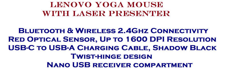 Lenovo Yoga Mouse with Laser Presenter IN VERY GOOD CONDITION