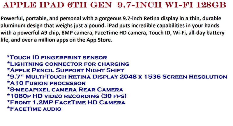 Apple  iPad 6th Gen 9.7-inch Wi-Fi 128GB