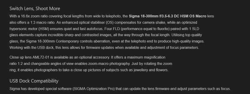 Sigma 18-300mm f/3.5-6.3 DC Macro OS HSM Contemporary Lens for Canon EF