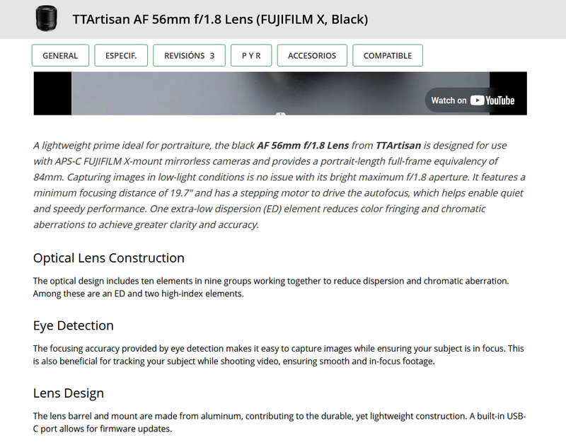 TTArtisan APS-C AF 56mm f/1.8 Lens for Fujifilm X-Mount (Crop Sensor) (Black) BRAND NEW CONDITION