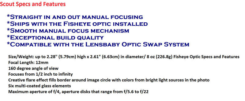 Lensbaby Scout with Fisheye Optic for Canon EF Mount Digital SLR Cameras