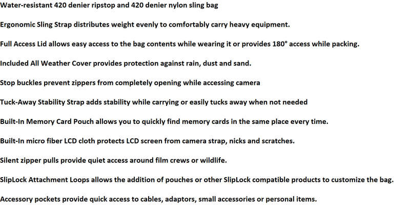 Lowepro SlingShot 100 AW Camera Bag (Black)