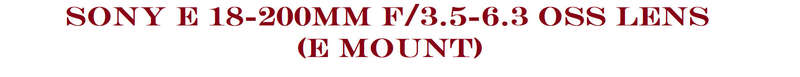 Sony E 18-200mm f/3.5-6.3 OSS Lens (E Mount)