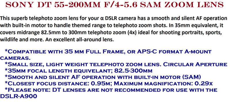 Sony DT 55-200mm f/4-5.6 SAM Zoom Lens