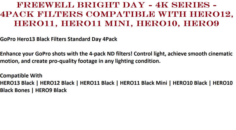 Freewell 4K Series Bright Day Filter Set for GoPro HERO 9/10/11/12 Black (4-Pack)
