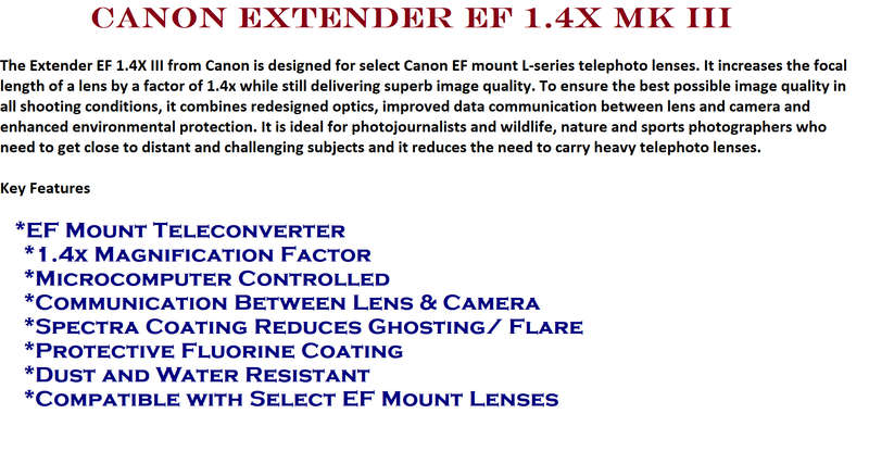 Canon Extender EF 1.4X Mk III