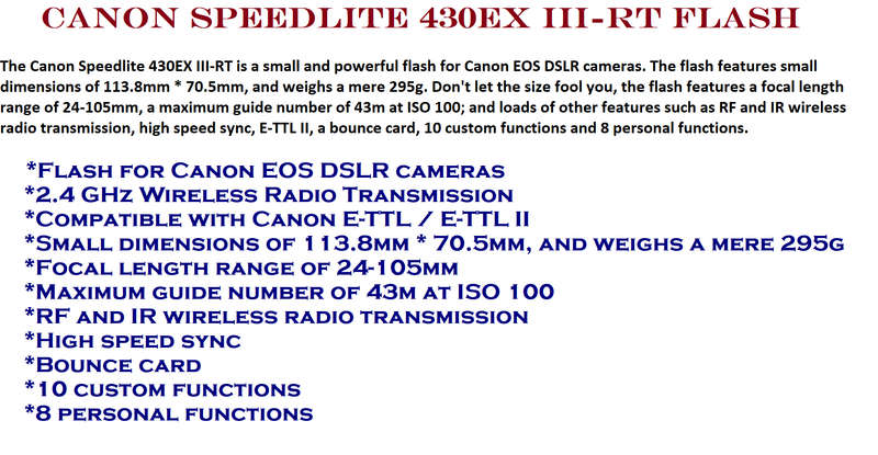 Canon Speedlite 430EX III-RT Flash