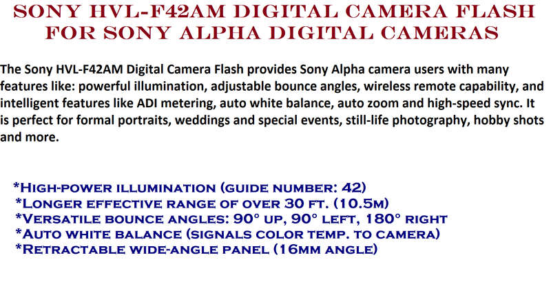 Sony HVL-F42AM Digital Camera Flash for Sony Alpha Digital Cameras