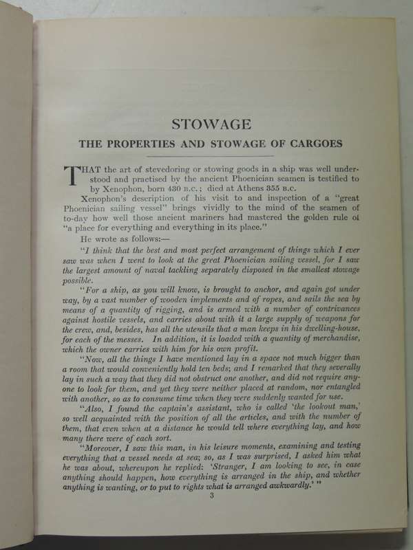 Stowage the Properties and Stowage of CargoesCapt. R.E. Thomas