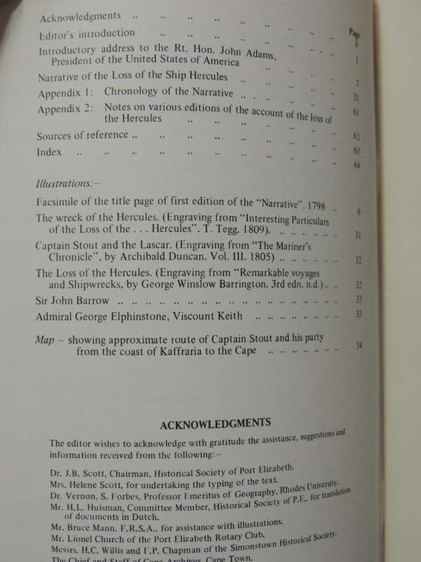Port Elizabeth Series No. 6: The Loss of the Ship Hercules: 16th June, 1796 - ed A. Porter