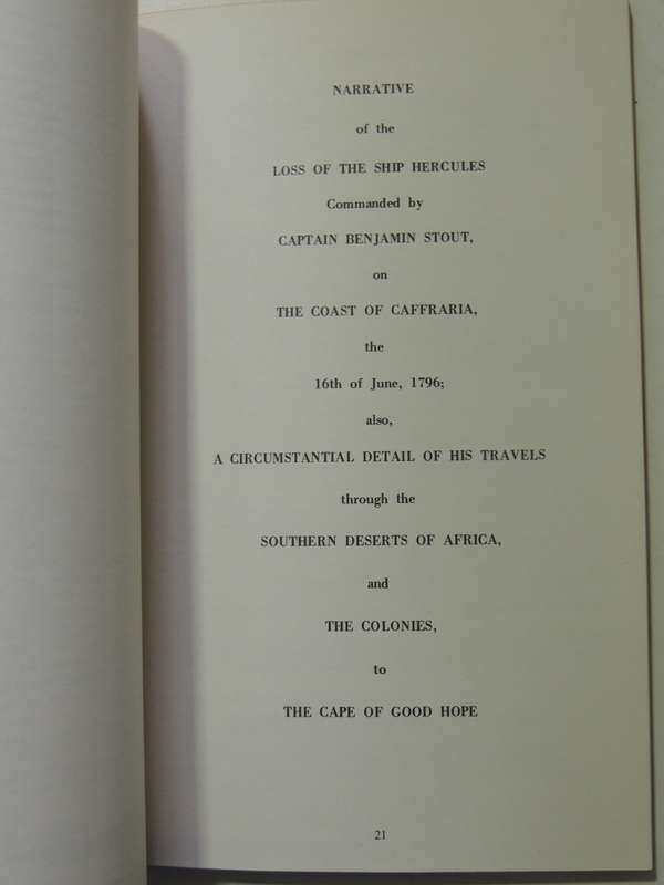 Port Elizabeth Series No. 6: The Loss of the Ship Hercules: 16th June, 1796 - ed A. Porter