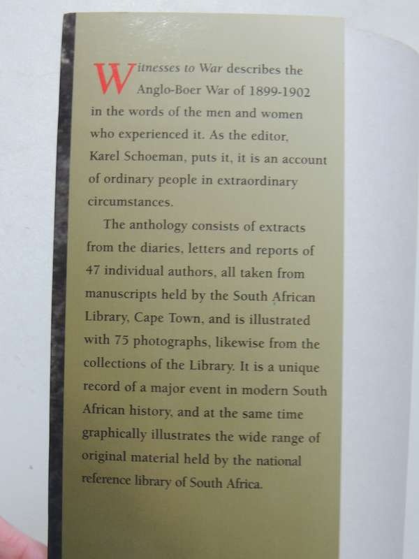 Witnesses To War - ed Karel Schoeman