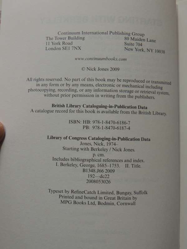 Starting With Berkeley - Nick Jones