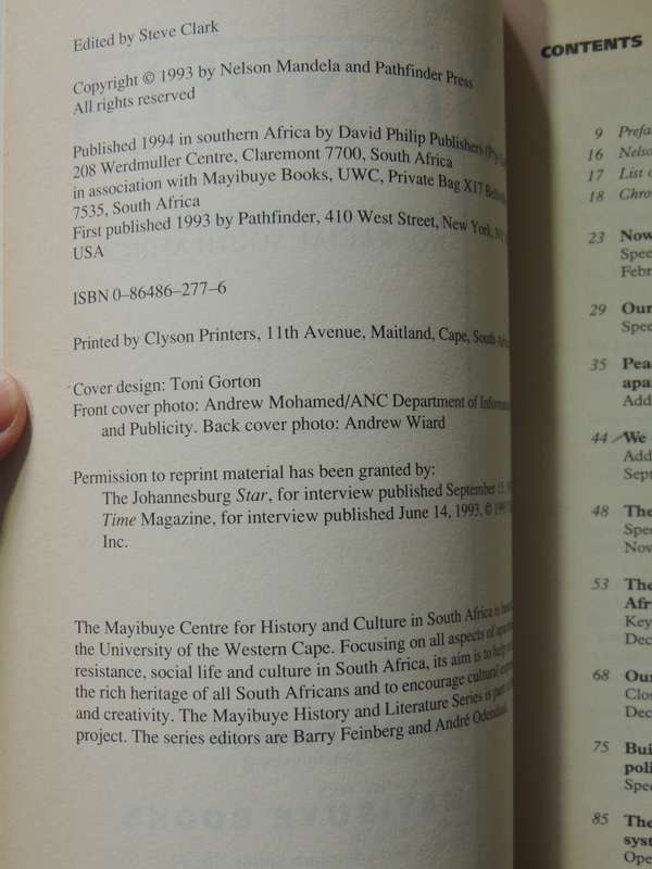 Nelson Mandela Speaks: Forging A Democratic Nonracial South Africa - ed Steve Clark