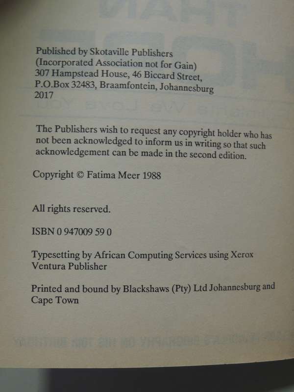 Higher Than Hope: Rolihlahla We Love You - Fatima Meer  1st SA Ed.1988