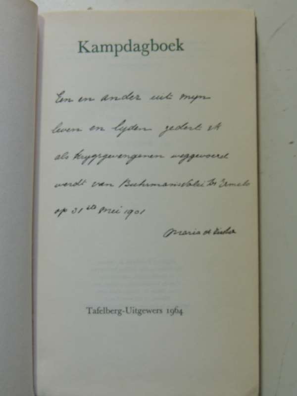 Tant Miem Fischer Se Kampdagboek Mei 1901-Augustus 1902 - Maria A. Fischer
