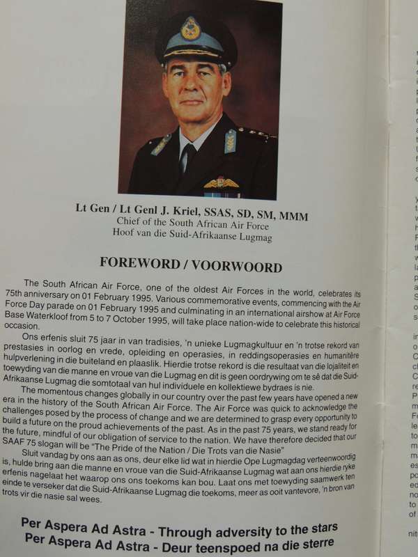 South African Air Force / Suid-Afrikaanse Lugmag 75 1920-1995: The Pride Of The Nation | Die Trots