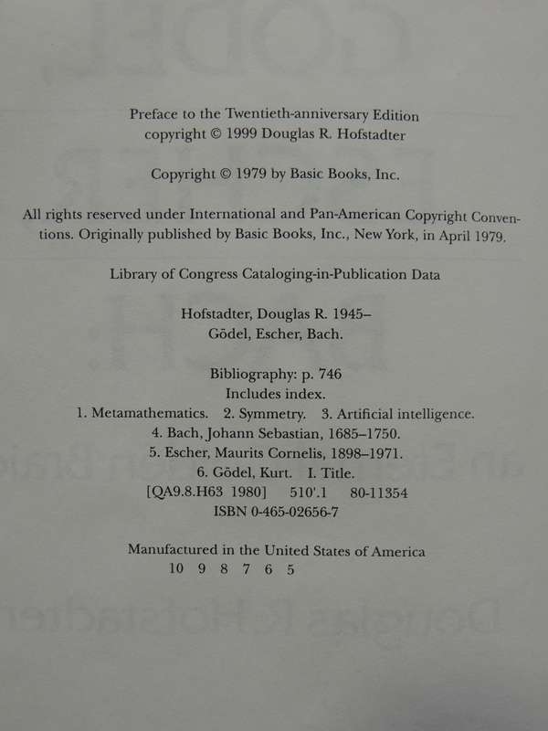 Godel, Escher, Bach: An Ertnal Golden Braid - Douglas R. Hofstadter