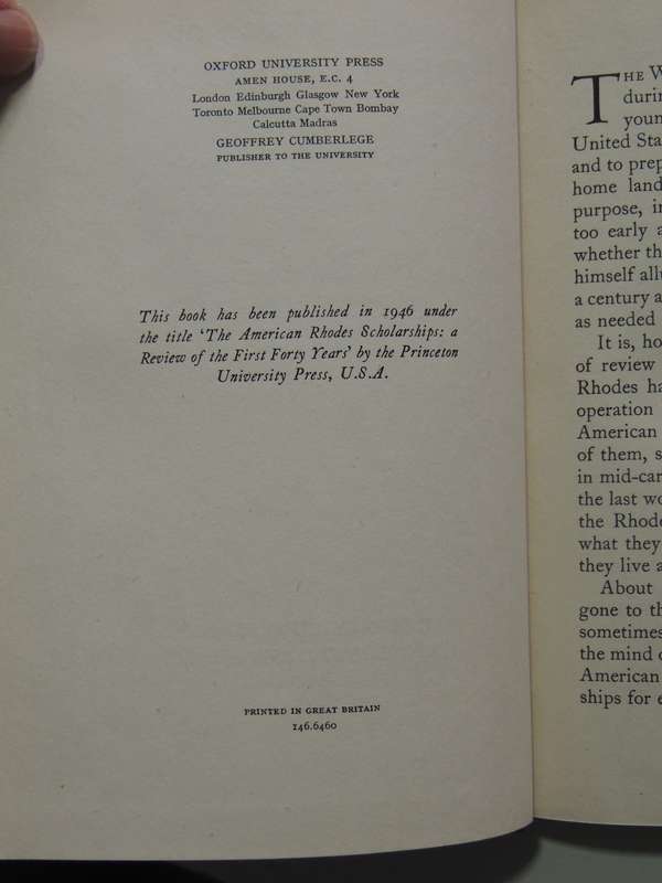 The Vision Of Cecil Rhodes:Review Of The First 40 Years Of The American Scholarships Frank Aydelotte