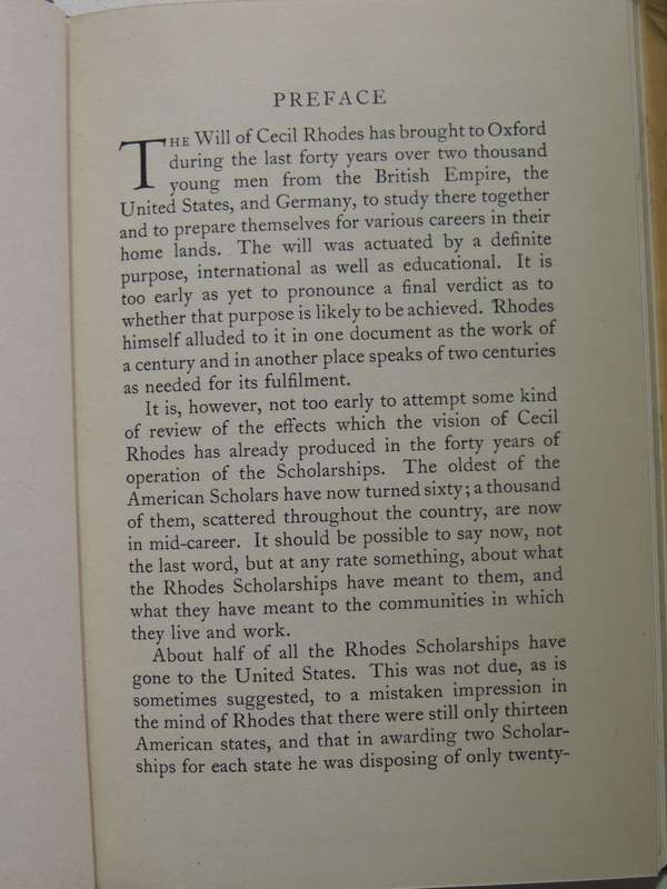 The Vision Of Cecil Rhodes:Review Of The First 40 Years Of The American Scholarships Frank Aydelotte