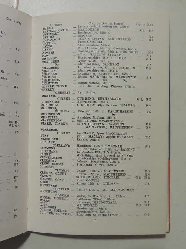 Scots Kith & Kin & Illustrated Map, Constant Source of Information for...Scottish Names, Clans....