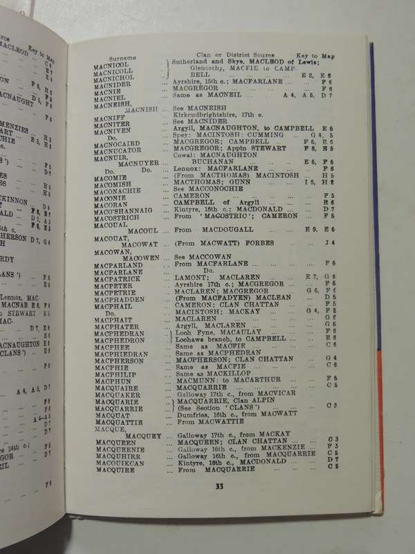 Scots Kith & Kin & Illustrated Map, Constant Source of Information for...Scottish Names, Clans....