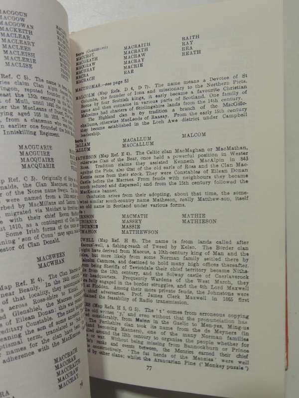 Scots Kith & Kin & Illustrated Map, Constant Source of Information for...Scottish Names, Clans....