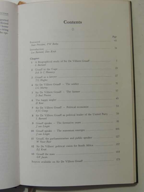 Sir De Villiers Graaff - ed Leo Barnard & Dan Kriek     Signed, Limited Edition 174/250
