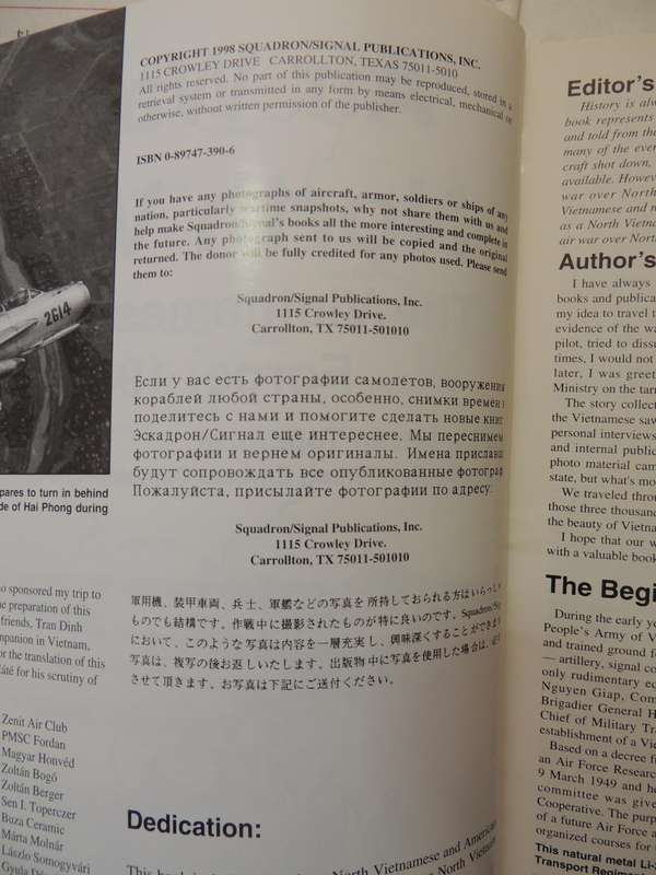 Squadron / Signal Publications: Air War Over North Viet Nam - The Vietnamese Peoples' Air Force 1949