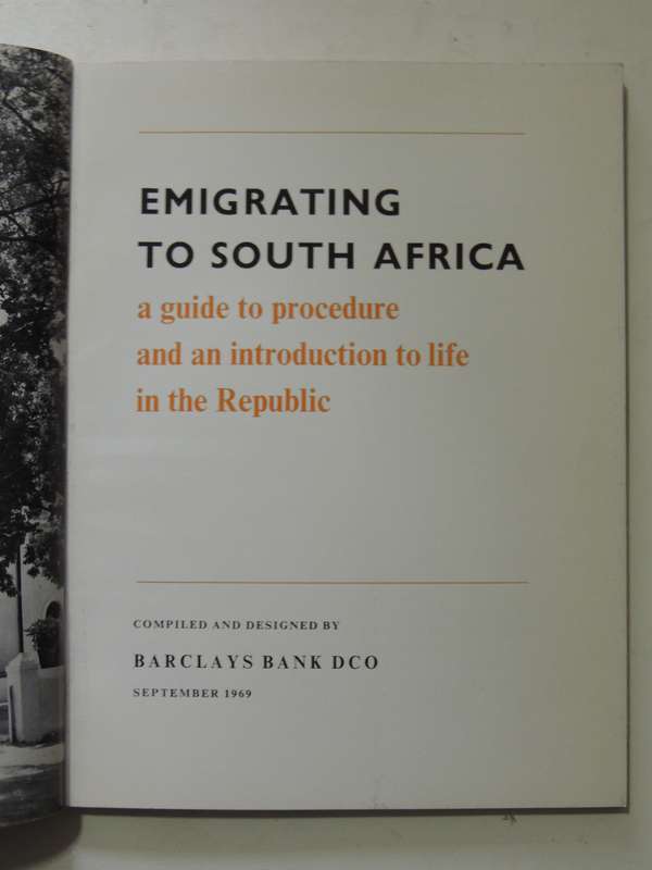 Emigrating To South Africa 1969-70