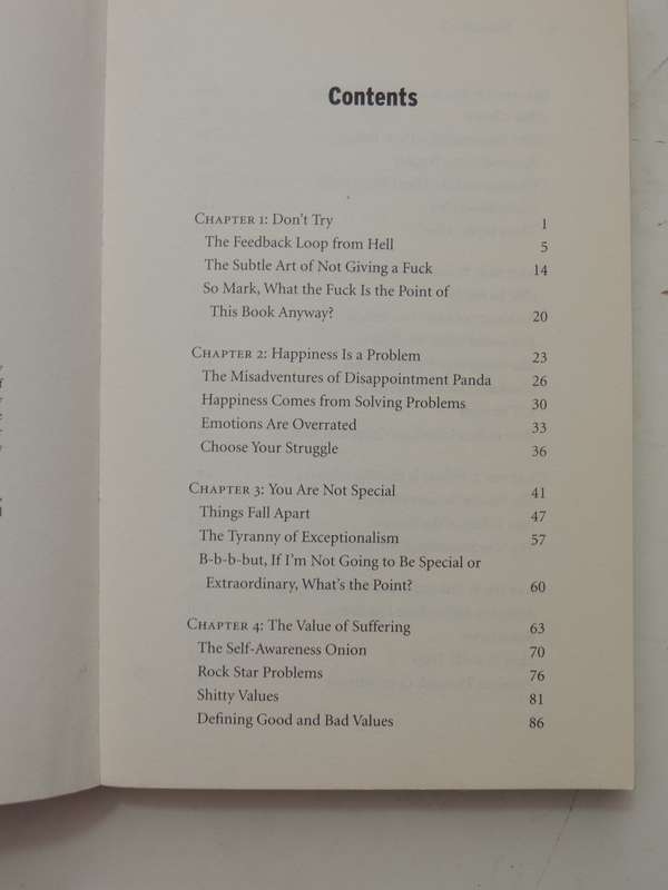 The Subtle Art Of Not Giving A F*ck: A Counterintuitive Approach To Living A Good Lie - Mark Manson