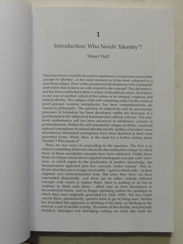 Questions Of Cultural Identityed Stuart Hall & Paul Du Gay