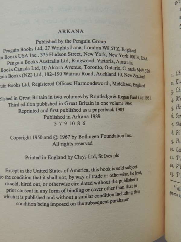 I Ching Or Book Of Changes (Richard Wilhelm Translation)- trans. Into English Cary F. Baynes