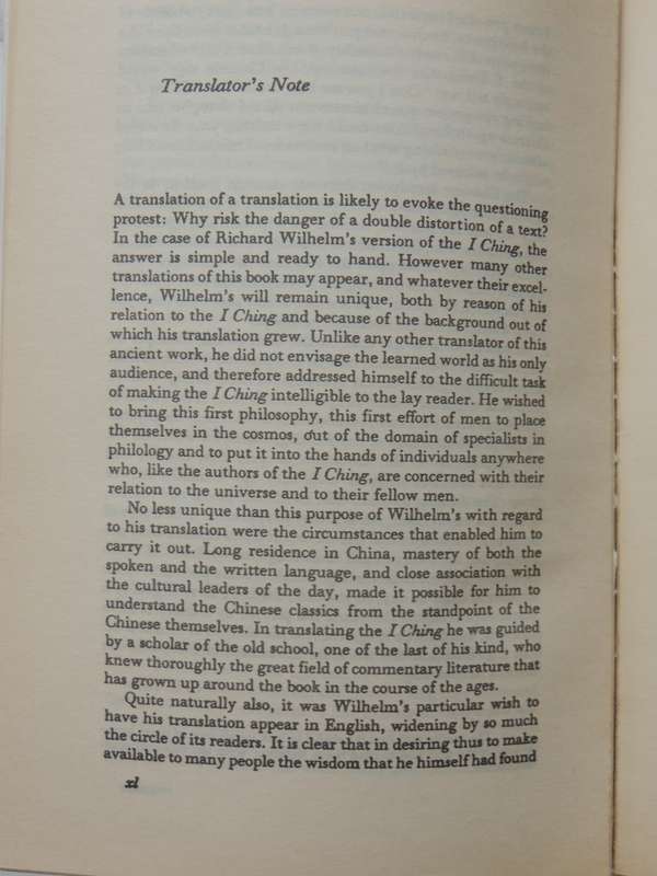 I Ching Or Book Of Changes (Richard Wilhelm Translation)- trans. Into English Cary F. Baynes