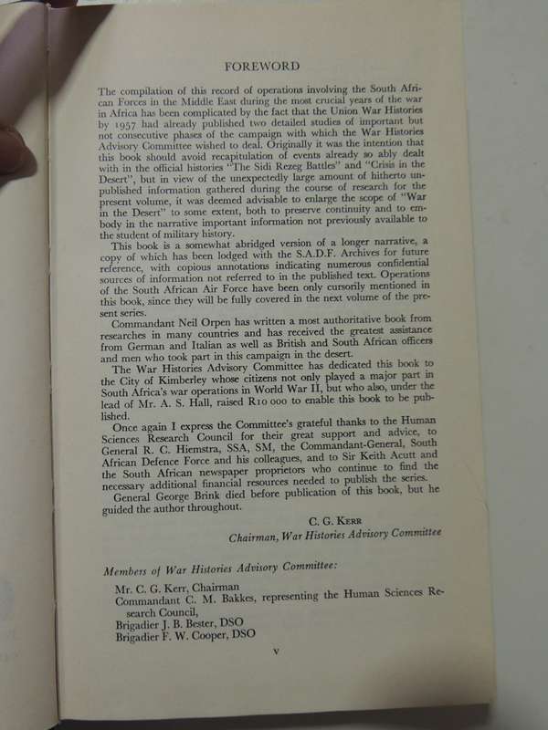 War In The Desert: South African Forces World War II (Volume III) SignedNeil Orpen