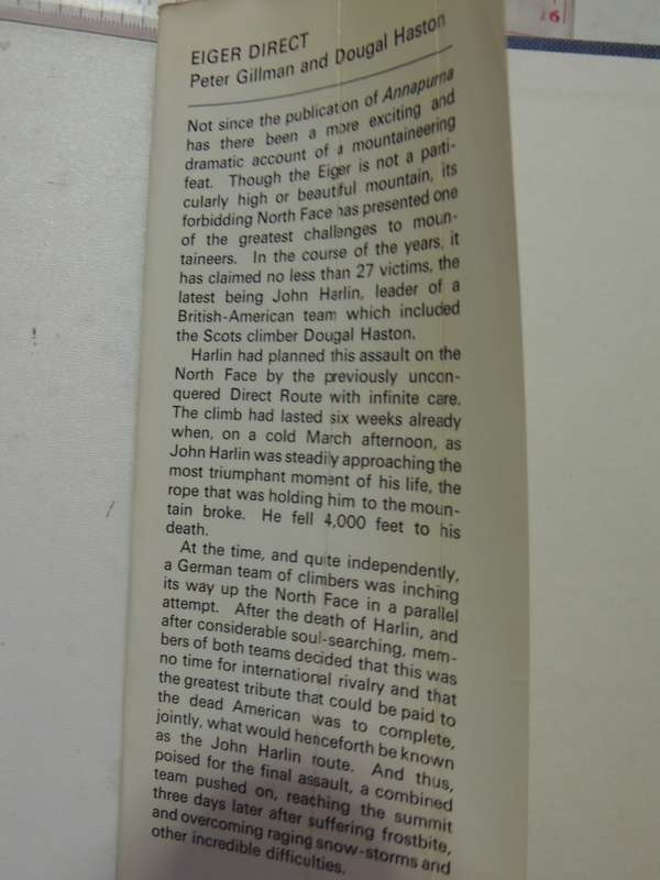 Eiger Direct - Peter Gillman & Douglas Haston  First edition 1966