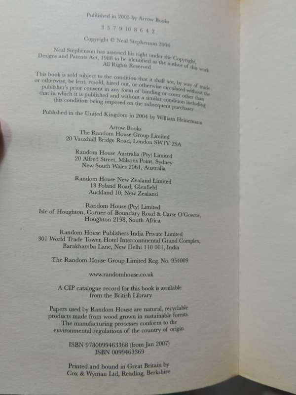 The Baroque Cycle, 3 Vol Set, Quicksilver, Confusion, System of the World - Neal Stephenson