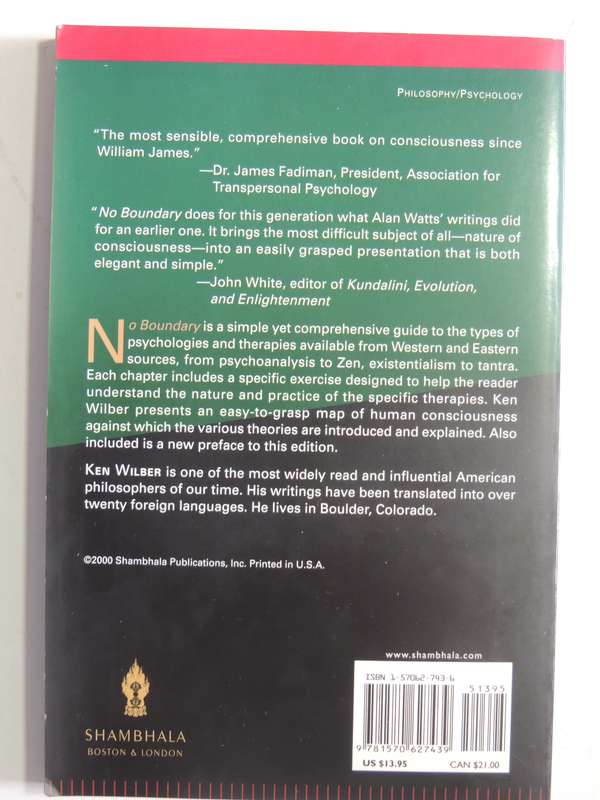 No Boundary: Eastern & Western Approaches To Personal Growth - Ken Wilber