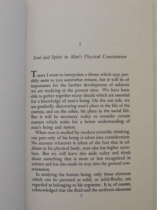 The Bridge Between Universal Sprirituality and the Physical Constitution of Man- Rudolf Steiner