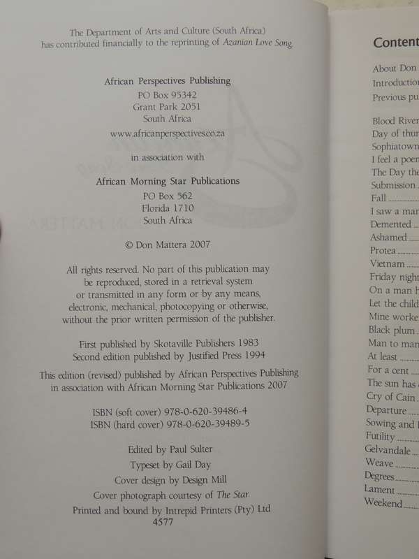 Azanian Love Story - Don Mattera