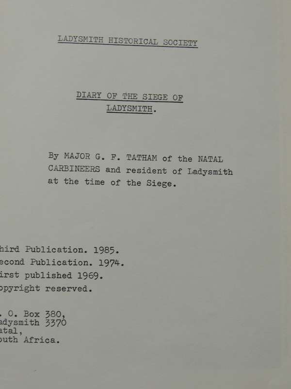 Diary Of The Siege Of Ladysmith 6 Vols: The Ladysmith Historical Society - various