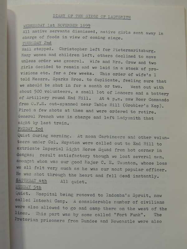 Diary Of The Siege Of Ladysmith 6 Vols: The Ladysmith Historical Society - various