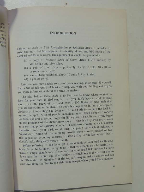 Aids To Bird Identification In Southern Africa - Gordon Maclean