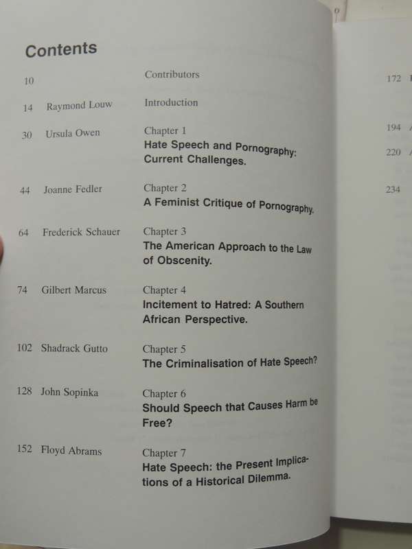 Between Speech And Silence: Hate Speech, P*rn*graphy And The New South Africa - ed Jane Duncan