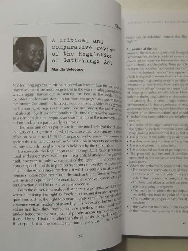 The Right To Dissent: Freedom Of Expression, Assembly And Demonstration In South Africa ed Simon Kim
