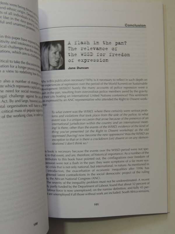 The Right To Dissent: Freedom Of Expression, Assembly And Demonstration In South Africa ed Simon Kim