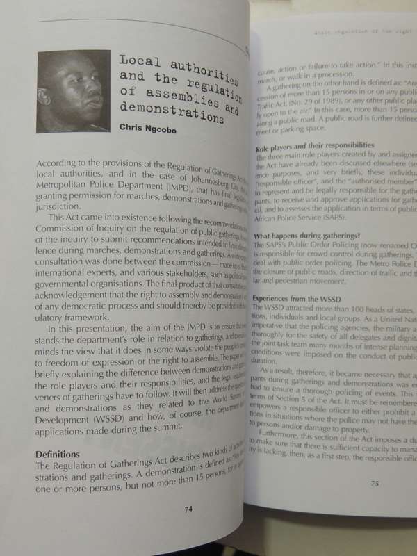 The Right To Dissent: Freedom Of Expression, Assembly And Demonstration In South Africa ed Simon Kim