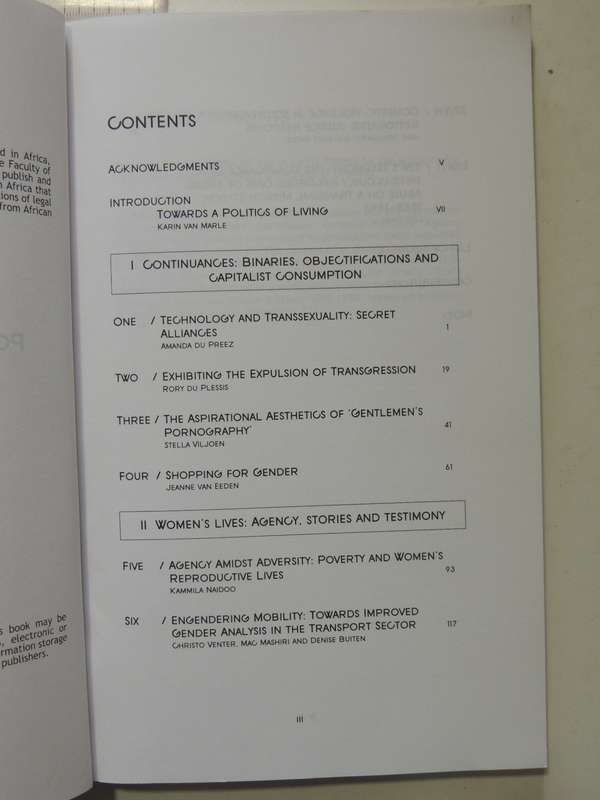 S e x, Gender, Becoming: Post-Apartheid Reflections - ed Karin Van Marle